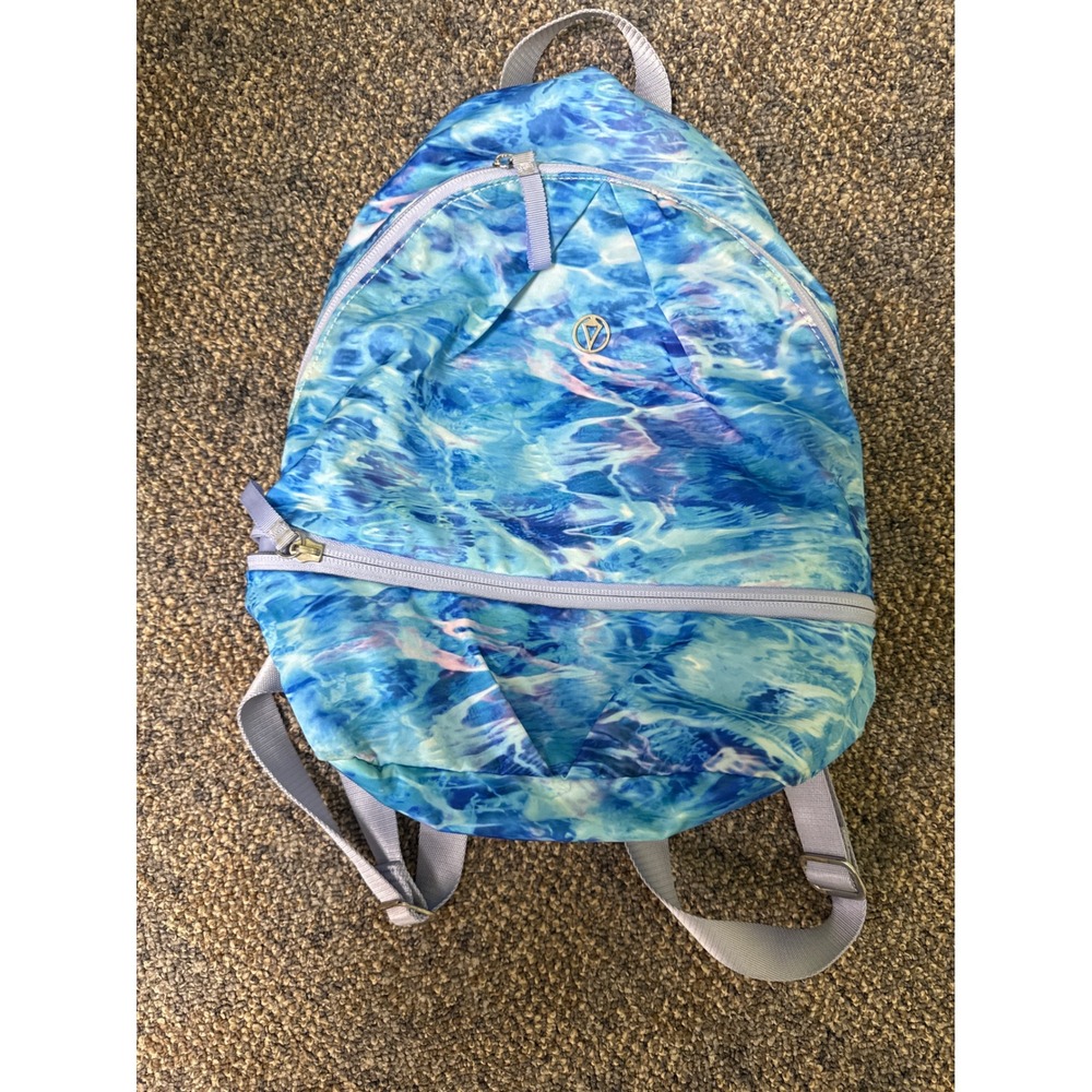 Ivivva by Lululemon Blue Water Ripple Print Backpack Girls Small Bag IU9558S